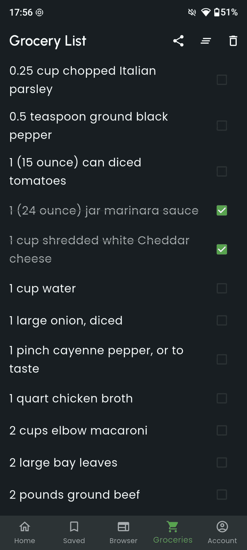 Grocery List
